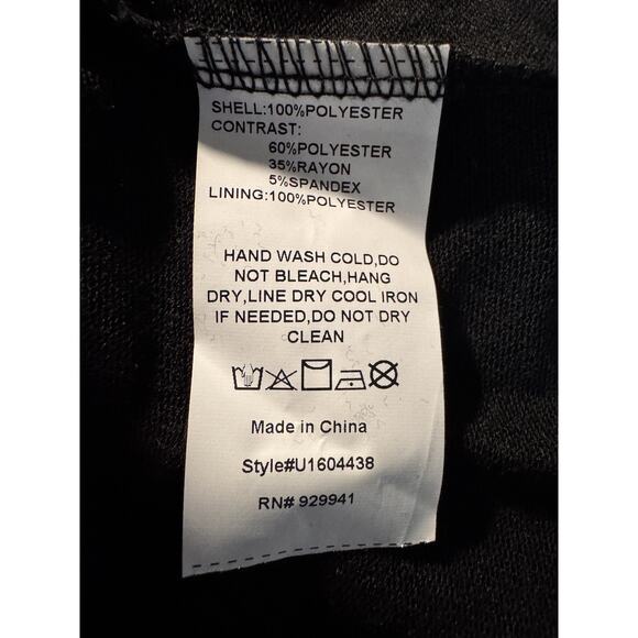 Boho Floral Embroidered Suzanne Betro Large Black Mesh Lace Flowy Blouson Dress - Picture 8 of 8